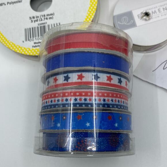 Ribbon lot gift wrap crafting scrapbooking assorted colors and patterns - Picture 3 of 13